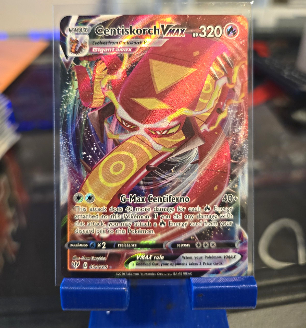 Swsh03 Darkness Ablaze Centiskorch VMAX 034/189 English Holo UR 320 HP