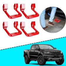 4 piezas estriberas pedales laterales rojos barra Nerf para Ford Ranger 1998-2021