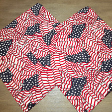 Vintage Hav-A-Hank American Flag Bandana Lot of 2 Made in USA 21”x 21”