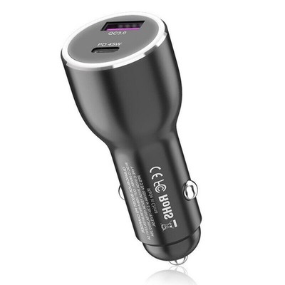 Dual Port 45W USB Type C Car Super Charger Cigarette Lighter PD Charging Adapter