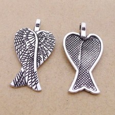Clearance 30PCS Antique Silver Tone ANGEL WINGS Charm Pendant JHS913