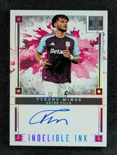 2024-25 Panini Impeccable Premier League TYRONE MINGS 15/49 Auto Silver #IN-TMG