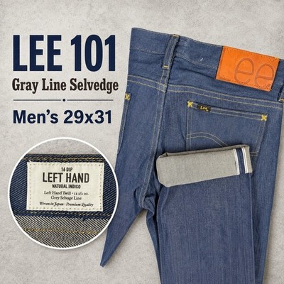 Lee 101 Rider Japanese Selvedge Left Hand Denim Jeans Natural Indigo 29x31