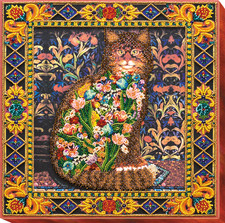 Bead Embroidery Kit "Fairy-tale about a cat" Stitching Handmade Beadwork