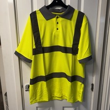 Dickies Hi Vis Polo Shirt Yellow Reflective Workwear BNWT Size Large L