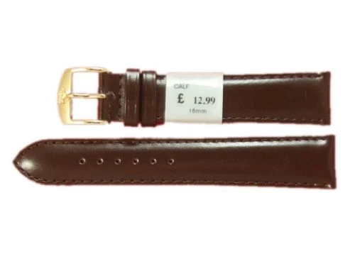 12 18 20mm Brown Calf Leather Anti Allergy Watch Strap eBay