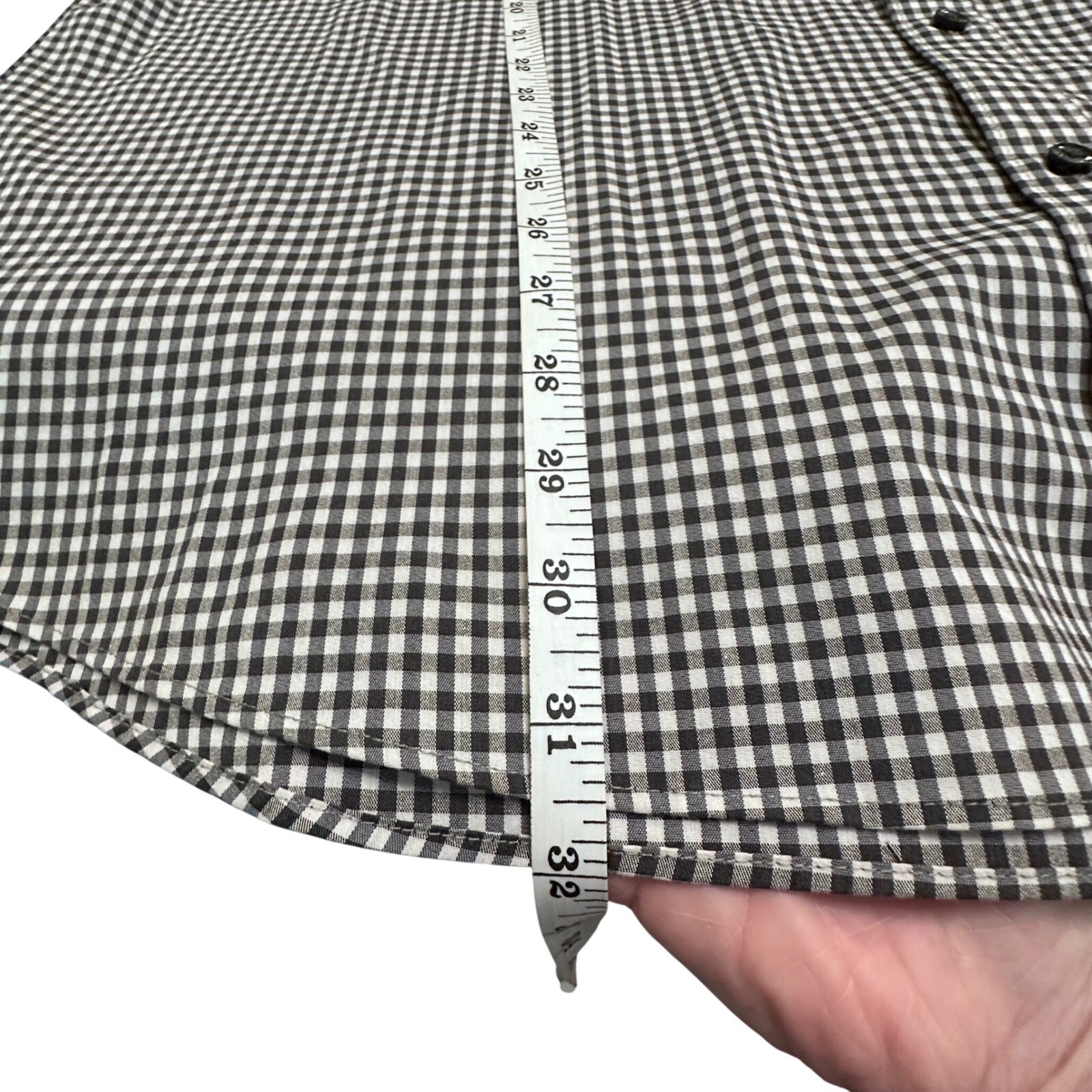 Gingham Checkered Button Down Long Sleeve Shirt M… - image 9