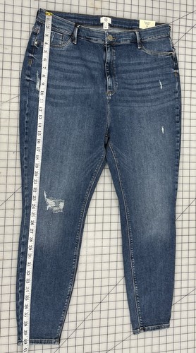 River Island Plus 18 Blue Jeans Skinny Ripped Distressed I4 - Picture 9 of 13
