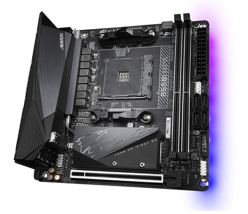 Gigabyte AMD B550 Aorus Pro AX AM4 Mini ITX DDR4-SDRAM Motherboard - Foto 4 di 5