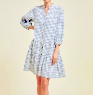 chinese dress ladies Chouyatou Women's Casual Gingham Loose-Fit Swing Dress Cotton Linen La –  CHOUYATOU main image 1
