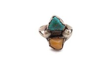 Vintage Native American Navajo Sterling Silver Turquoise Ring Size 5 T5