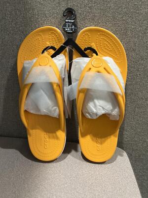 Women's Crocs Crocband Flip Flops Sandals Light Orange Sorbet - Main Image