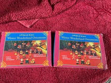 2 Pk Set of 18 Winter Wonderland Mini Hand Painted Polystone Christmas Ornaments