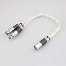 8AG Silver Plated XLR male to Dual XLR female Y Splitter 3Pin Microphone Cable