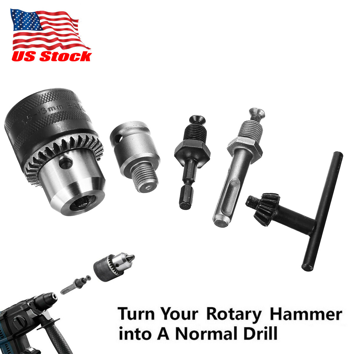 1/2 Inch Heavy Duty Rotary Hammer Drill Chuck Adapter 1.513mm SDS Plus