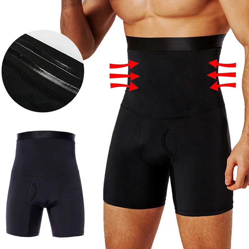 Men's High Waist Slimming Shorts Tummy Control Shapewear for Fitness