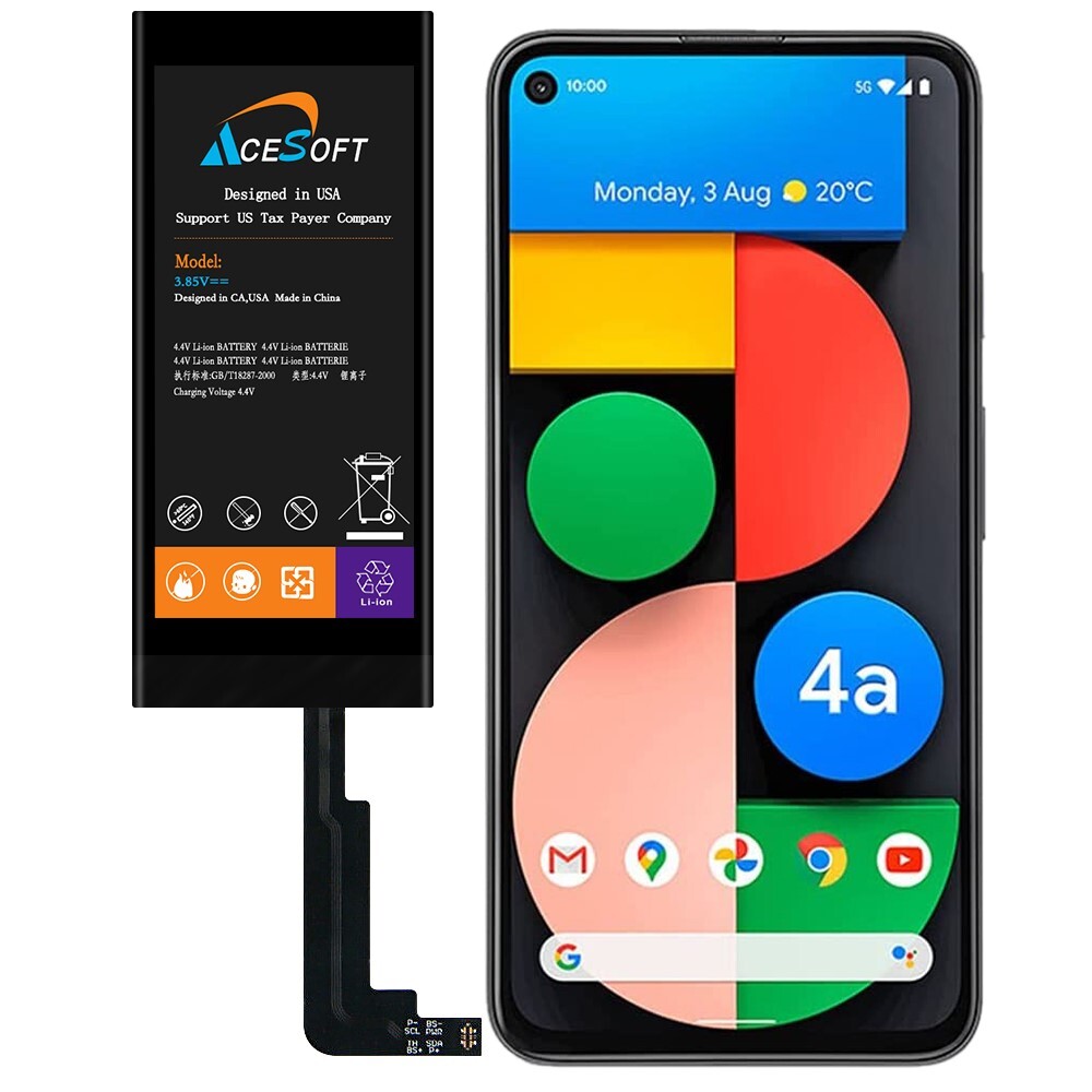 Long Lasting AceSoft 3985mAh Rechargeable G025E-B Battery fit Google ...