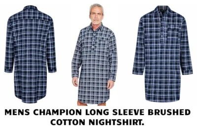 Pigiama da notte Champion uomo cotone spazzolato Canterbury a quadri M-5XL