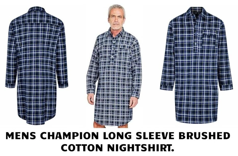 Champion Para Hombres Algodón Cepillado Canterbury Cuadros Camisón Prendas para Dormir M-5XL