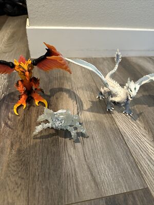 Schleich Eldrador Fire Eagle Phoenix Fantasy Bird Figurine, Ice Dragon , Spider