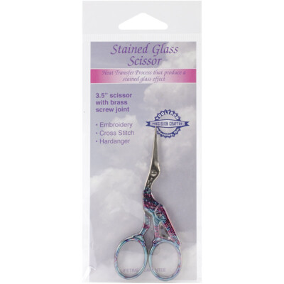 Stork Scissors 3.5 Inch – Stained Glass Design, Brass Screw Joint – For Embroidery & Crafts - View #5
