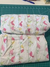 Lot Of Two Pottery Barn Kids Penelope Birds Crib Fitted Sheet Pink Yellow Green