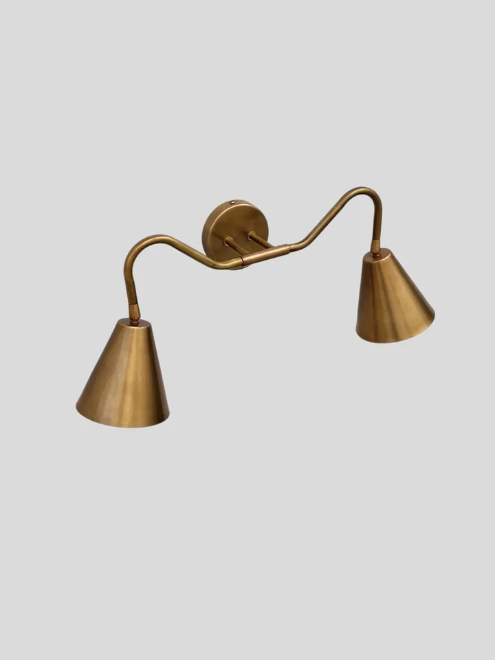 Handcrafted Double Arm Light Articulated Brass Wall Sconce Mid-Century style - Image 4 of 4