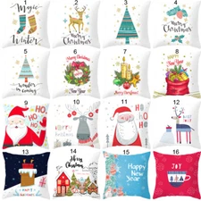 Christmas Throw Pillow Covers 18×18 Inch Xmas Cushion Cover Case Christmas Decor