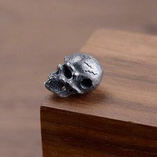 MENS 925 Sterling Silver Skull Skeleton Biker Bracelet Charm Bead A2617