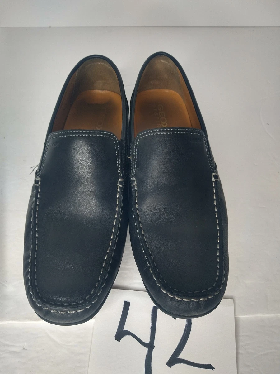 Geox Mens Moner Black Loafers Size 10 Breathable Waterproof