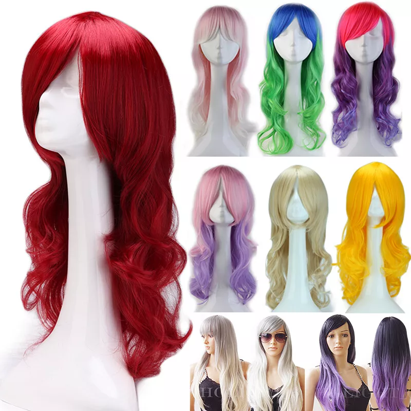 Women 80cm Long Straight Wigs Fashion Cosplay Costume Anime Hair Party Full  Wigs