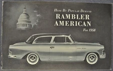 1958 Rambler American Catalog Brochure Club Sedan AMC Excellent Original 58