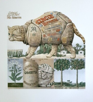 Grafik, Print, Lithografie, Bengt Böckmann, Felis Rhinoceros, Signiert