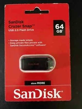 SanDisk Cruzer Snap 64GB Flash Drive USB 2.0 Thumb Memory