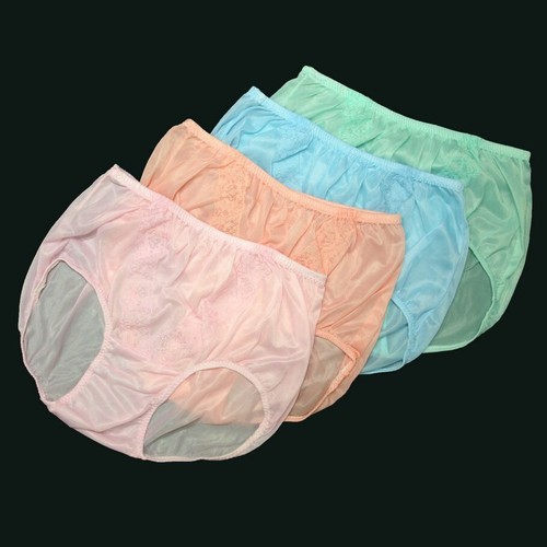 NWOT. LOT OF 4 WOMEN'S NYLON BRIEF PANTIES VINTAGE STYLE, HIP 38" 40" 1960 eBay