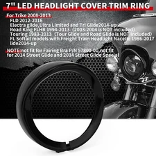 For Touring Electra Glide Road King Softail 7’’ Headlight Trim Ring Guard Cover