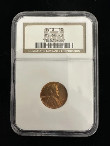1940 NGC MS66RD Lincoln Cent 1c Wheat Penny MS66 RD MS 66 (GAL147878)
