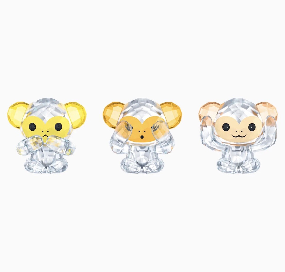 三猿モチーフの額 Swarovski Characters Three Wise Monkeys Hear See Speak