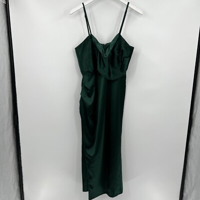 sachin and babi light blue dress Vida Green Satin Midi Dress with Tie Straps