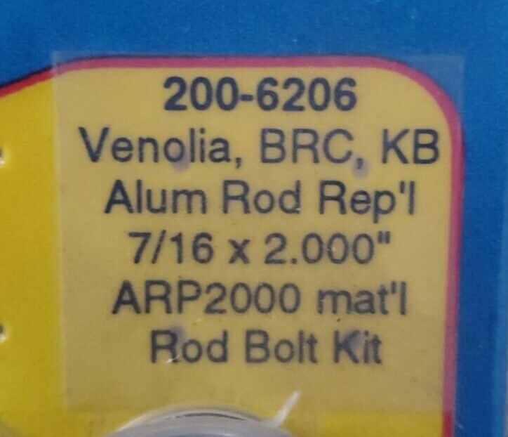 ARP Pro Series Connecting Rod Bolts 2006206, Venolia, Rod Bolt