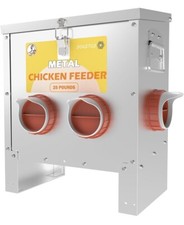 25lbs Automatic Chicken Feeder No Waste Metal Poultry Feeder Large Capacity