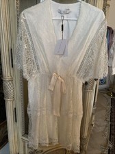 Alexis White Lace Belinda Bat Sleeve Mini Dress Silk Ribbon Size L New With Tags