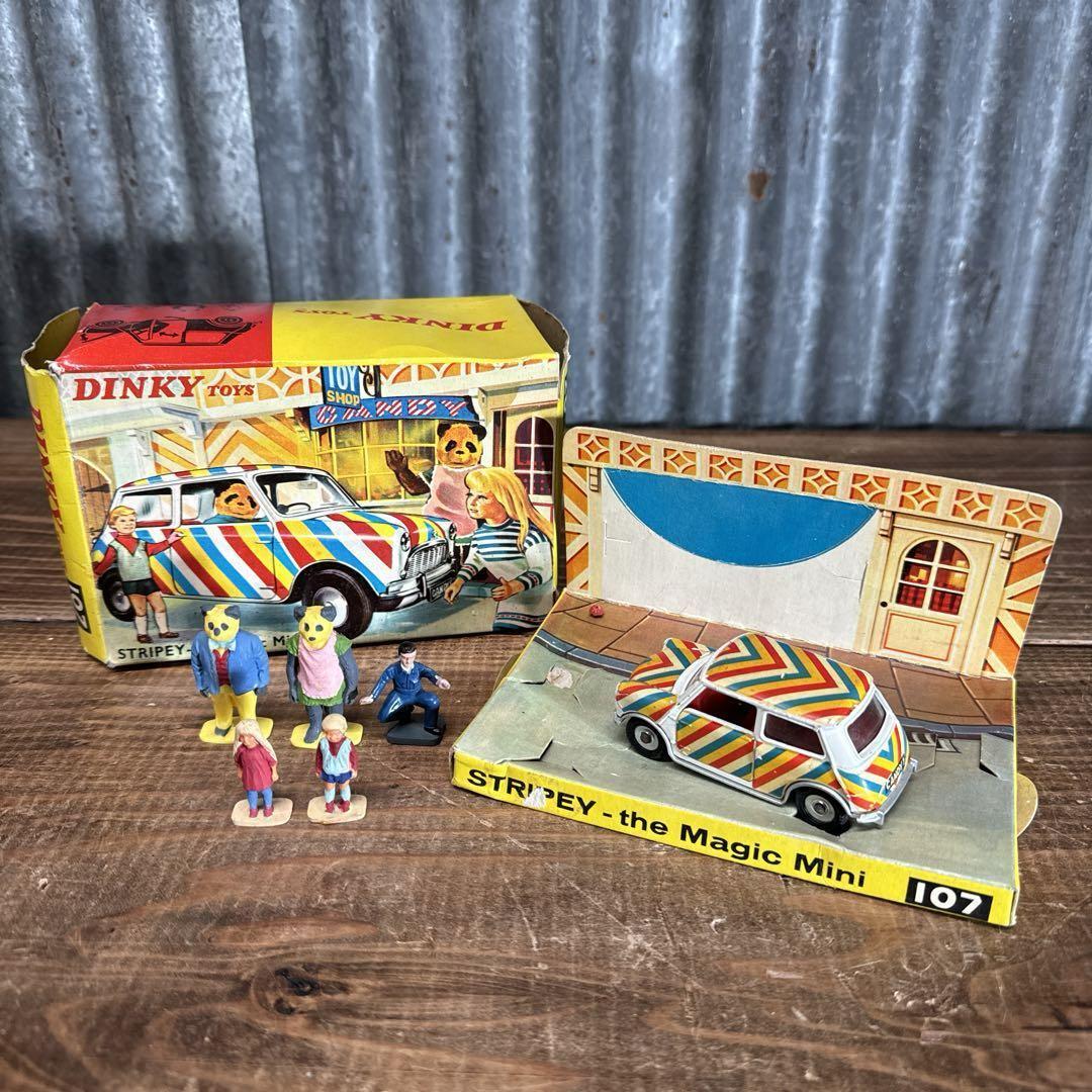 値下げしました！DINKY TOYS DINKY TOYS Tin Toy Car STRIPEY-the Magic Mini W/Box F/S