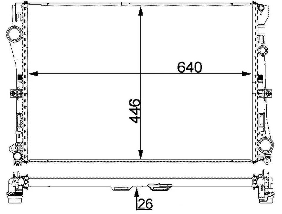 Engine Radiator for Mercedes Benz C300 C350E C400 C43 AMG REPLACE OEM 0995007303 - Image 3 of 4