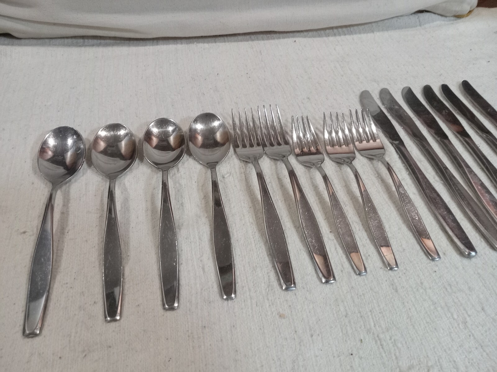 Lot Of 15 Vtg AMERICAN Stainless USA Flatware Forks Spoons Knife 