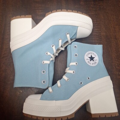 Converse Chuck 70 De Luxe Blue Infinity Pool Heel Shoes A08279C Women's Size 8