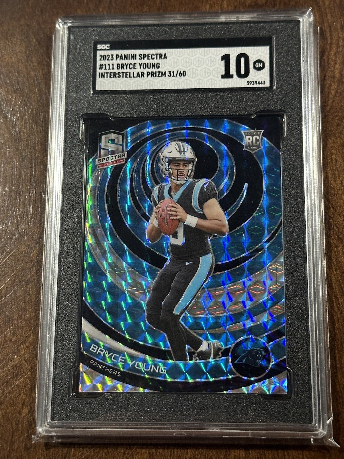 2023 Panini Spectra #’d /60 Bryce Young - Interstellar Prizm Rookie RC SP #111