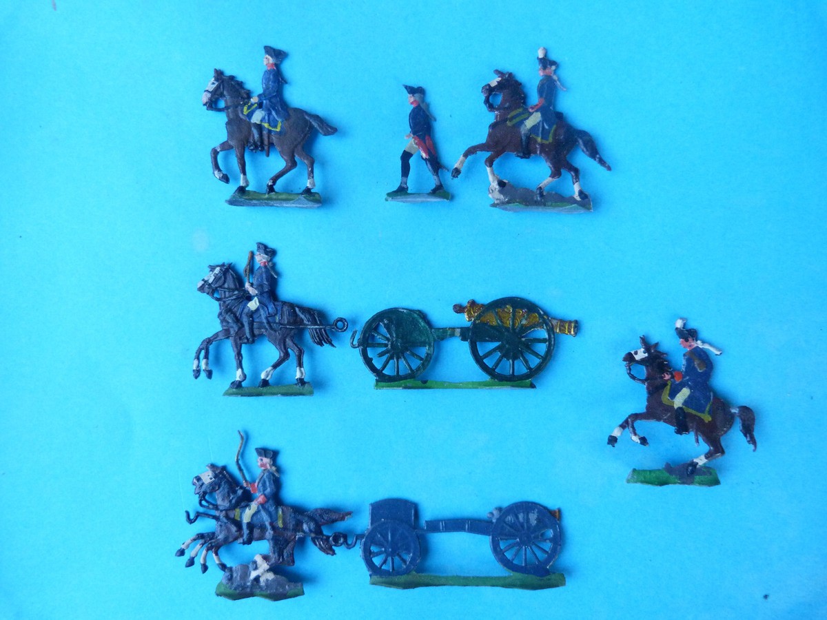 Plats d'étain - Zinnfiguren - Flat tin - 9 zouaves français 1830 UK