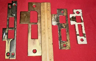 Buy 4 Antique Brass Door Strike Plates For Mortise Type Locks/Latches