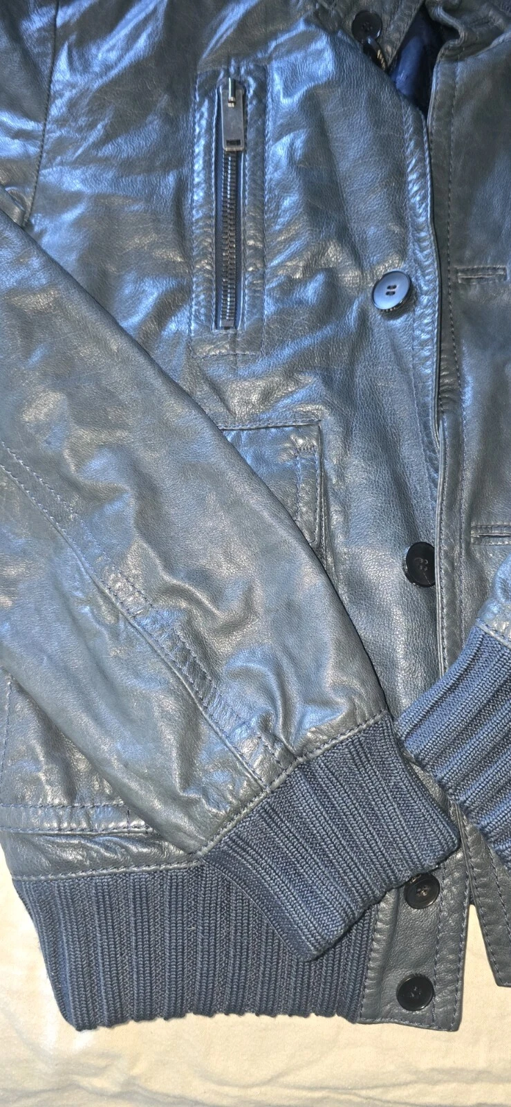 Gucci Tom Ford Epoca Giacca di Pelle Navigatore Taglia 50.